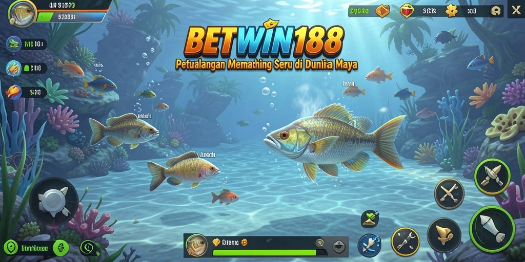 Gameplay BETWIN188 yang menampilkan memancing seru di lautan.