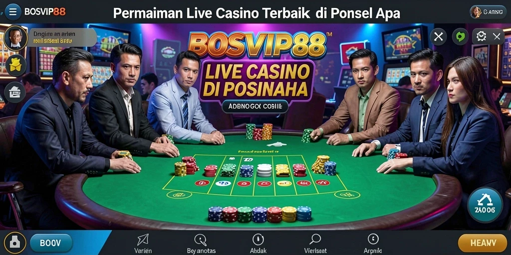 Screenshot gameplay BOSVIP88 dengan dealer langsung.