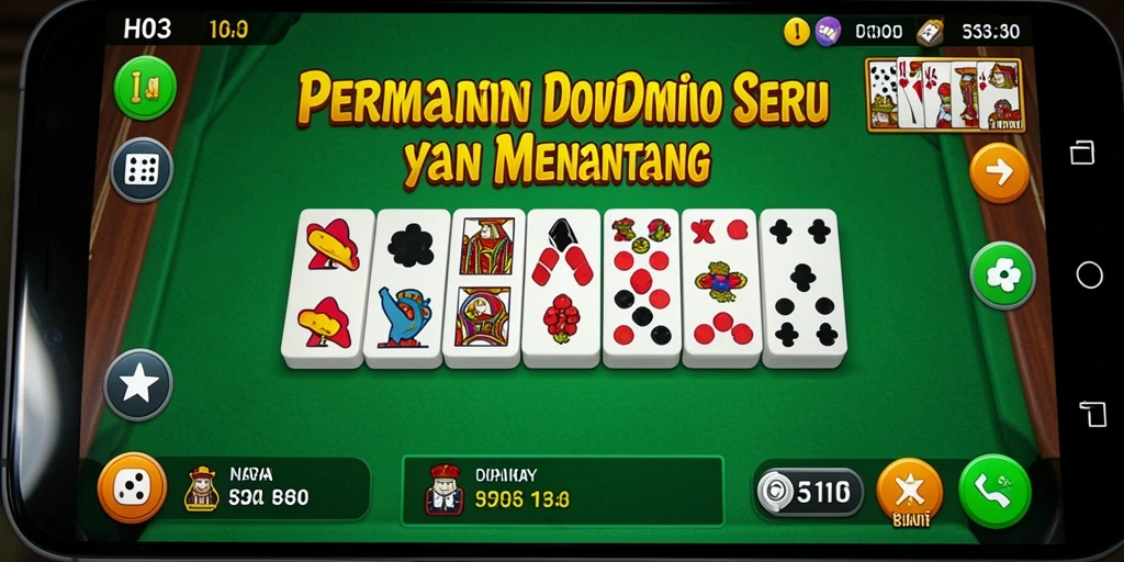 Screenshot gameplay H03 menampilkan suasana permainan Domino yang seru.