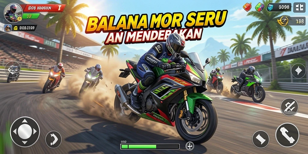 Gameplay seru balapan motor di ID098 dengan grafis menakjubkan.