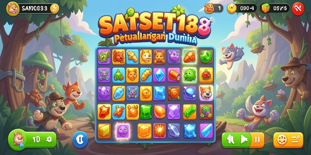 Gameplay seru dan penuh warna dalam SATSET138 Match-3.