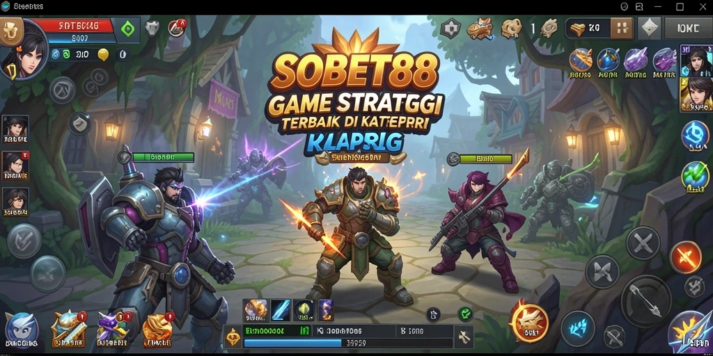 Tampilan gameplay <strong>SOBET88</strong> yang menampilkan pertarungan strategis yang seru.