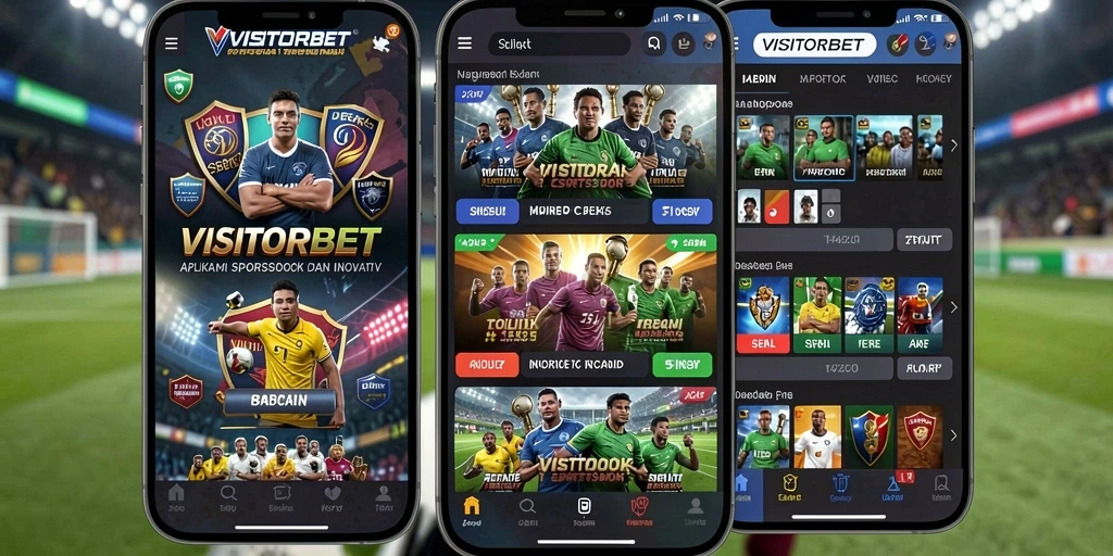 Tampilan utama VISITORBET menampilkan berbagai pilihan taruhan olahraga.